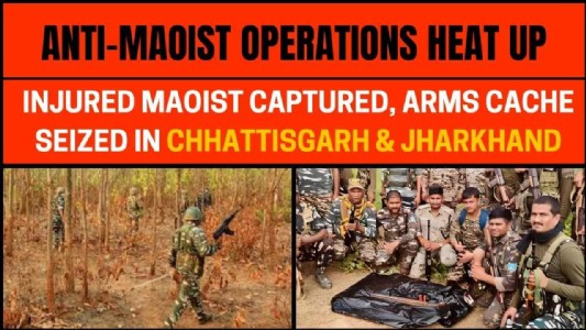 Security Forces Intensify Anti-Maoist Operations in Chhattisgarh and Jharkhand, Capture Injured Maoist, Seize Hidden Weapons